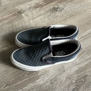 Vans Navy Woven Slip-on 6.5